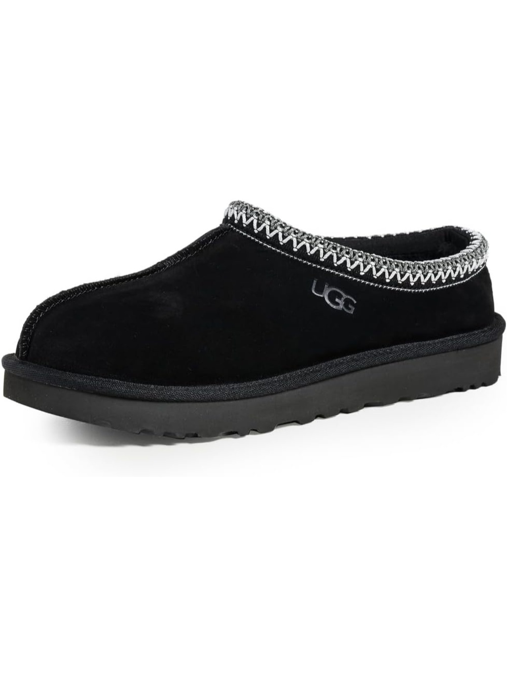Women's Black 100% Leather Round Toe Tasman II Slip On Winter Clog Slipper